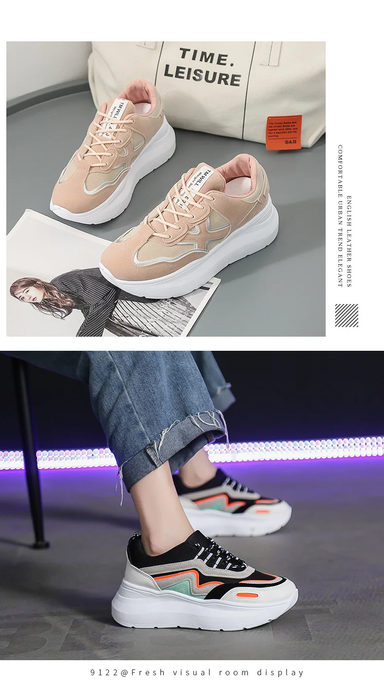 HKXN; женские классические кроссовки; замшевая женская повседневная обувь на платформе; Женская Осенняя удобная модная обувь на шнуровке; женская Вулканизированная обувь
