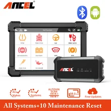 ANCEL, X7 completa del sistema OBD2 Bluetooth escáner automotriz profesional Airbag IMMO DPF inyector de aceite de OBD2 coche herramienta de diagnóstico