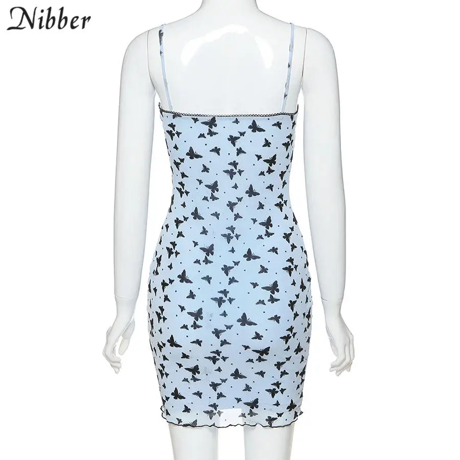 Nibber cute Harajuku style Butterfly pattern sling dress for women 2020 hot High-quality streetwear cansual bodycon mini dresses