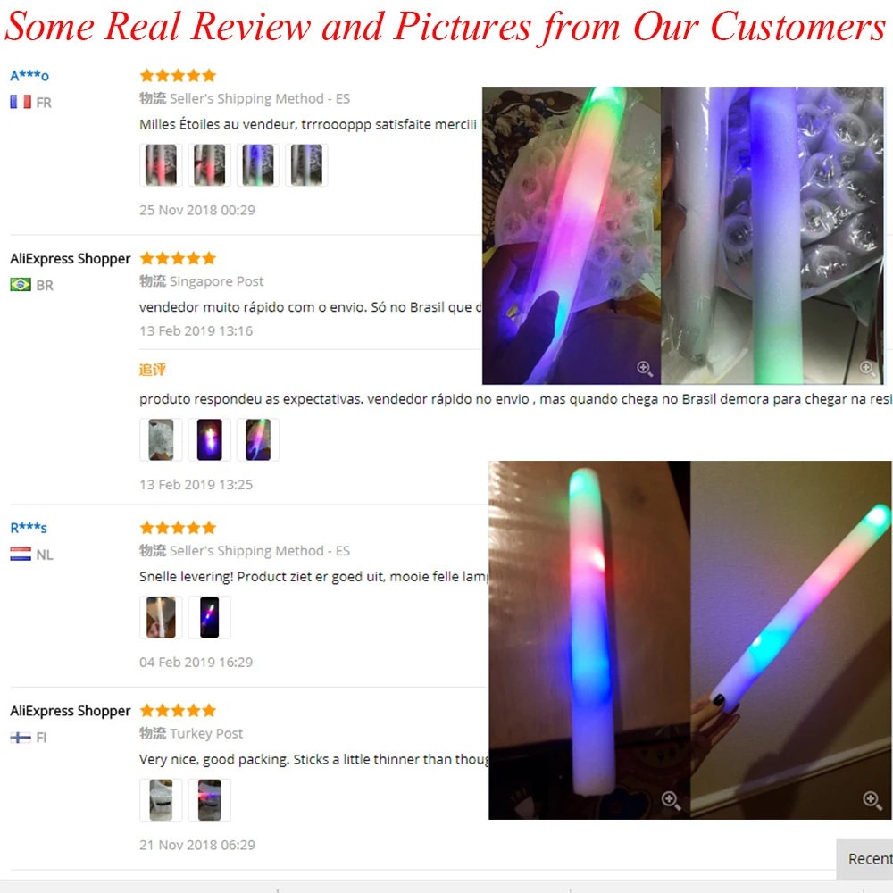 LED Light Sticks Bulk Colorful LED Glow Sticks RGB LED Glow Foam Stick  Cheer Tube Dark Light Birthday Wedding Party Supplies 230823 From Bai09,  $45.79