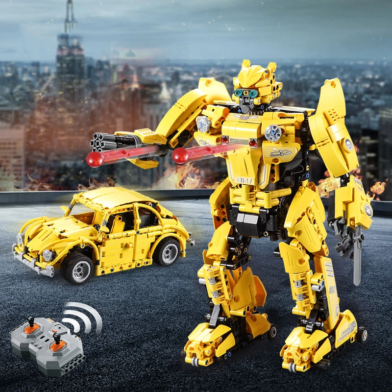 

MOC Transformation Robot RC Car 2in1 Bricks City Power Function Motor Building Blocks Creator legoinglys Technic Toy For Boys