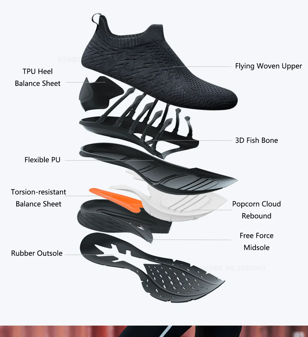 Xiaomi Mijia Sneaker 3 мужские спортивные кроссовки с замком Fishbone, эластичная трикотажная обувь, амортизирующая обувь для фитнеса PK Mijia 2