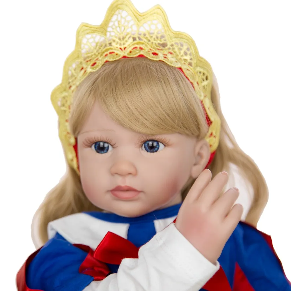 KEIUMI Reborn Girl Doll 2" 60 см силиконовый мягкий хлопковый корпус милые Reborn Princess Детские куклы длинные золотые завитки для детей Подарки