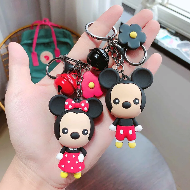 

New Cute Cartoon Mouse Doll Keychain Paint Bell Pendant Couple Car Key Jewelry Christmas Gift Jewelry Wholesale