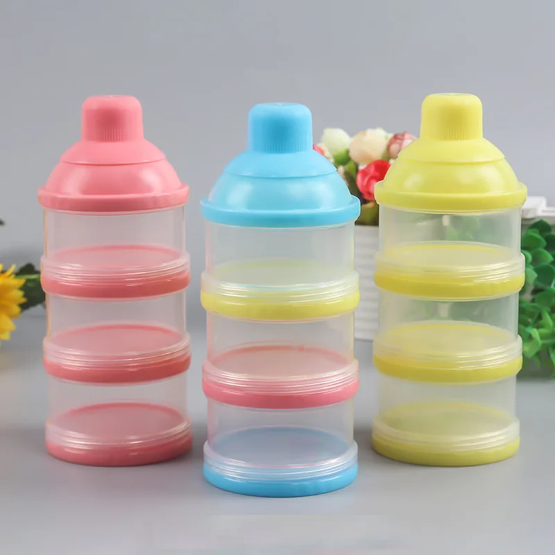 Portable Pink Plaid Three Layer Transparent Milk Box 3-layer Tape Compartment Milk Container Snack Box
