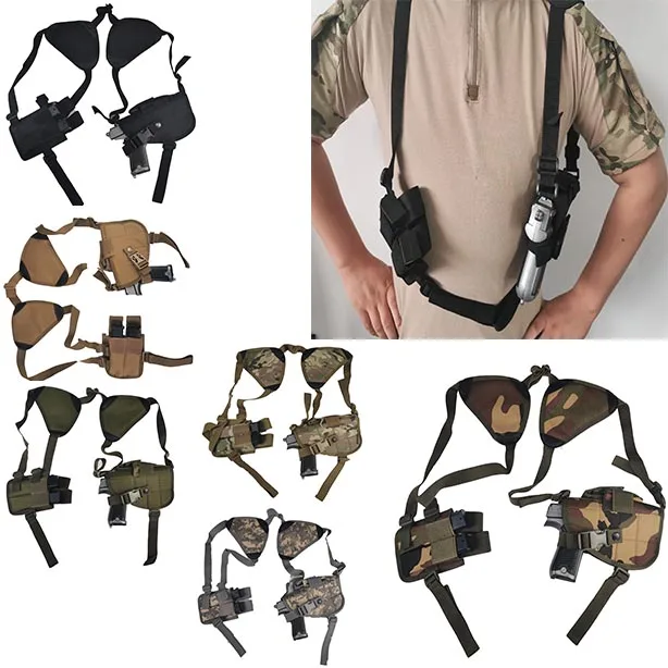 

TOtrait Left Right Hand Military Tactical Nylon Gun Holster Universal Pistol Gun Carry Pouch Concealed Shoulder Holster Glock 17