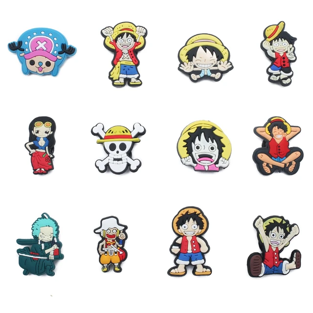 1pcs Sale One Piece Anime Character Q Version Cute Cartoon Shoe Buckle Croc  Charms Accessories Decoration Kids X-mas Party Gifts