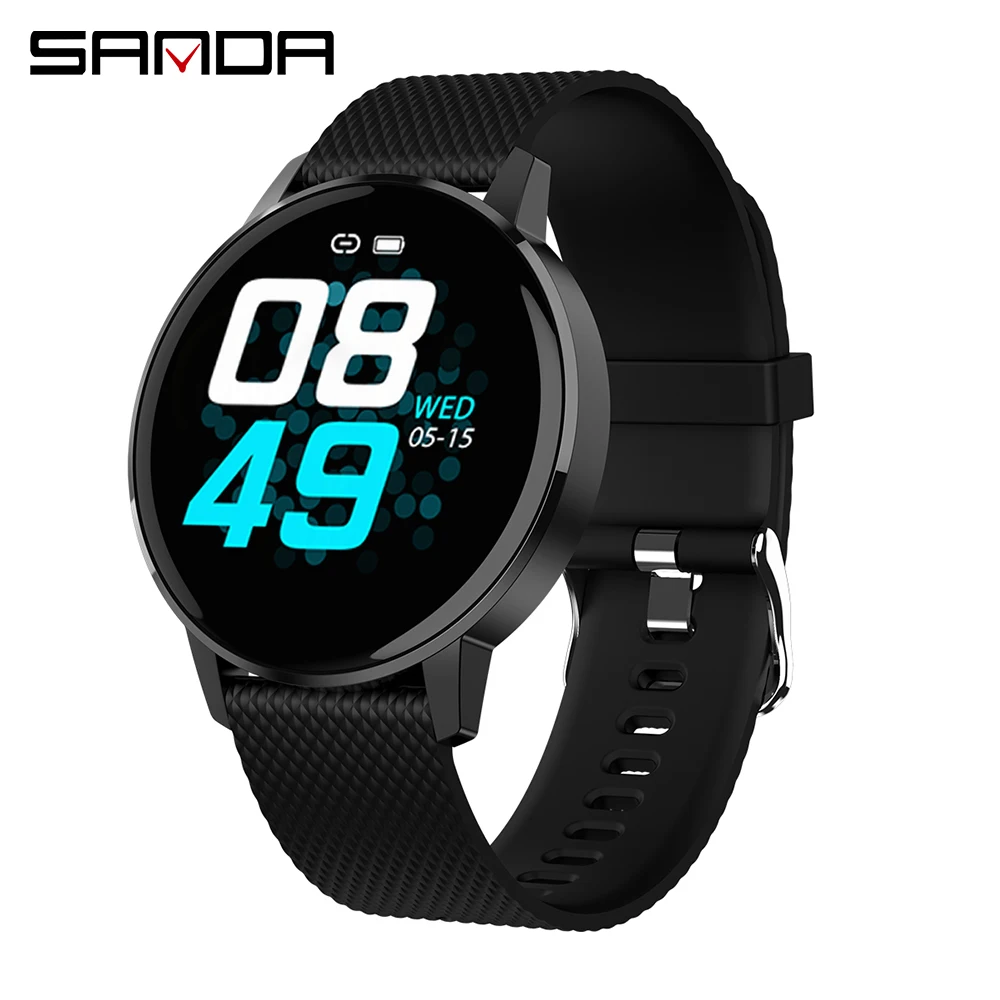 SANDA Mannen Bluetooth Smart Horloge IP68 Водонепроницаемый Hartslag Bloeddruk фитнес-трекер спортивные