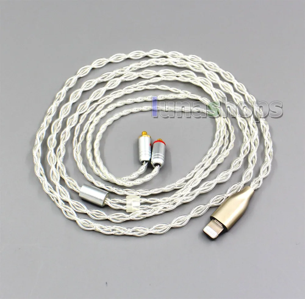 LN006333 99.9% чистого серебра MMCX Iphone Разъем для наушников кабель для Shure se535 se846 в ухо 5 на возраст 6, 8, 10, 12 лет 20 BA