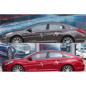 

White Car Black Stickers 1 Pair Performance Stripe Stickers 3.6m SUV Body Sport