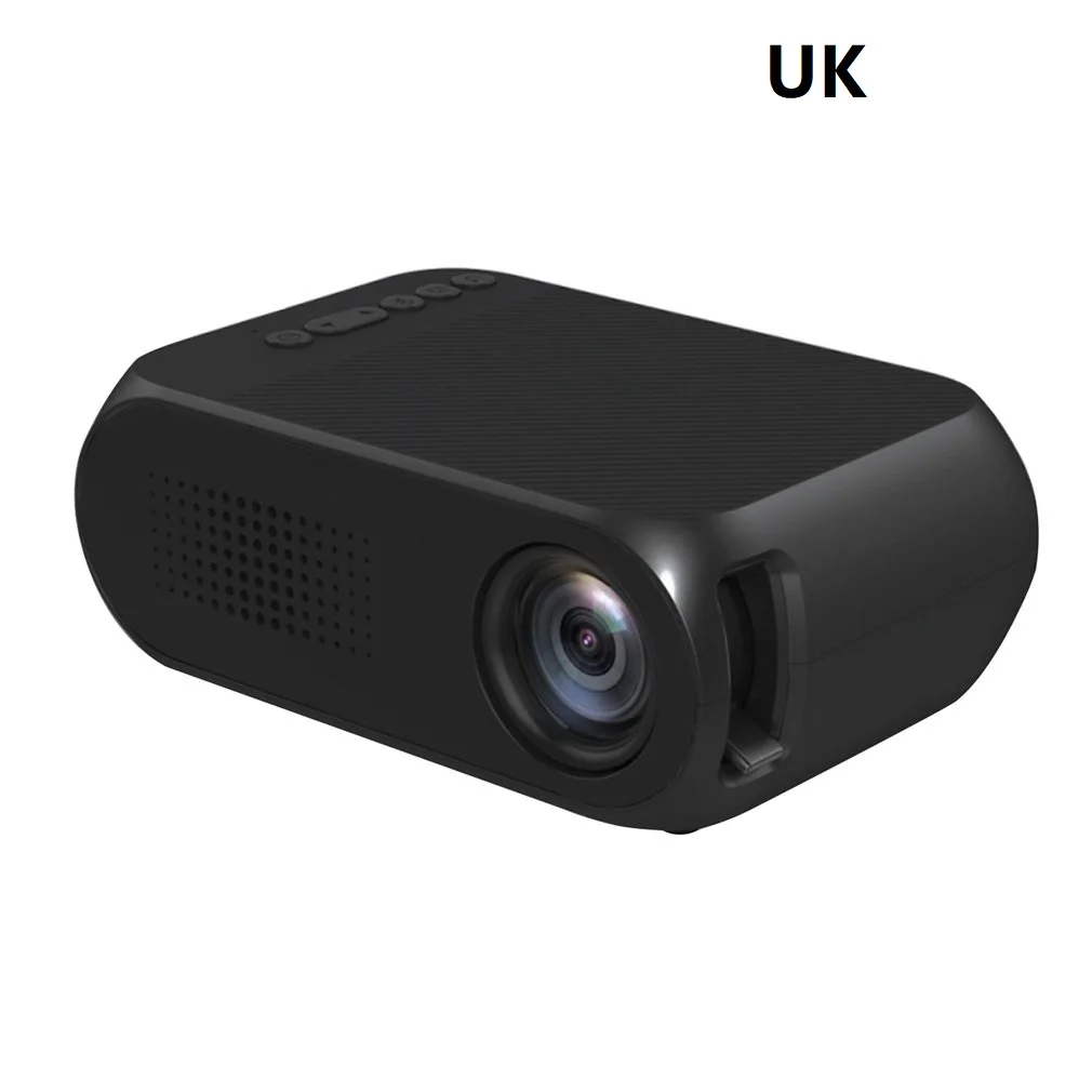 Мини проектор Обновление Портативный светодиодный проектор Аудио HDMI USB Мини проектор домашний кинотеатр медиаплеер проектор - Цвет: Black UK Plug