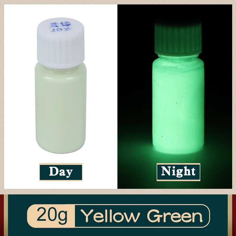 20g Yellow Green Glow in The Dark Luminous Paint Shining for Home Party Christmas Decoration Pigment