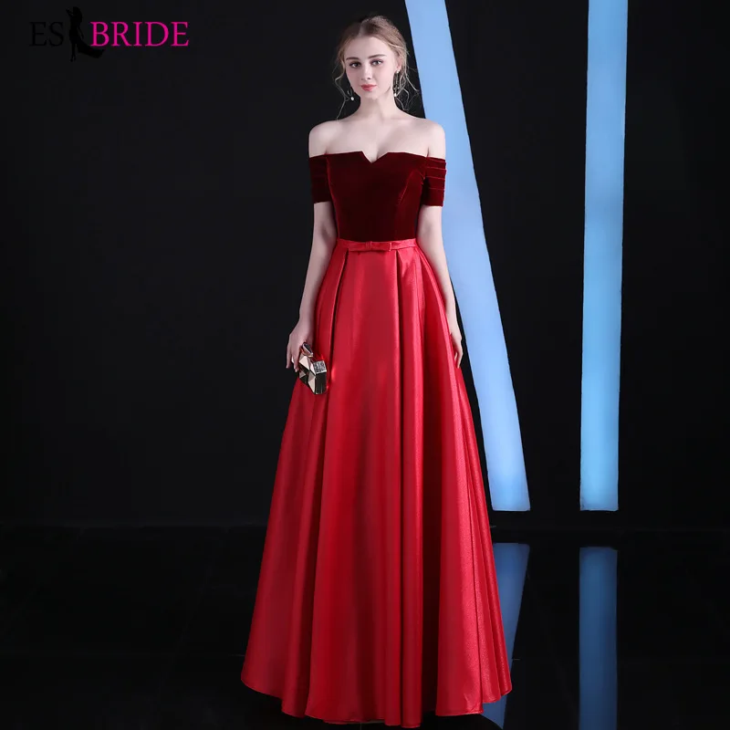

Evening Dresses Long A-Line Off Shoulder Elegant Cheap Evening Gowns