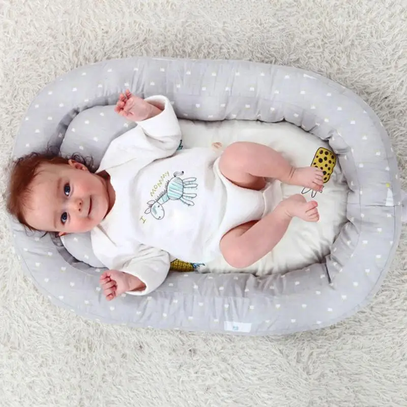 

Baby Nest Bed Travel Crib Removable Infant Sleeping Cotton Cradle for Bassinet Removable Pillow Independently Adaptability