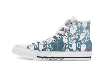 

Spooky Ghosties Custom Casual High Top lace-up Canvas shoes sneakers Drop shipping