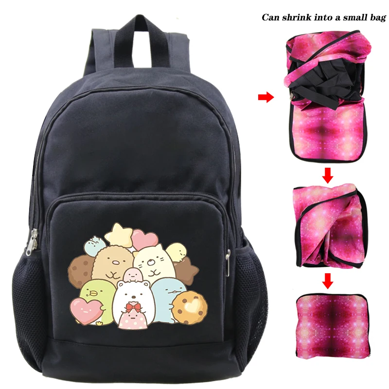 Sumikko Bagpack 2 Животные принты вещевой мешок для путешествий рюкзаки Sumikko рюкзак унисекс обратно в школу сумка прекрасный Sumikko дети складной рюкзак и сумка Dos - Цвет: Sumikko Bagpack 2