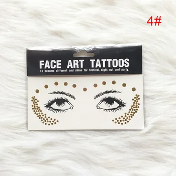 

Hot Golden Face Temporary Tattoo Waterproof Blocked Freckles Makeup Stickers Eye Decals CNT 66