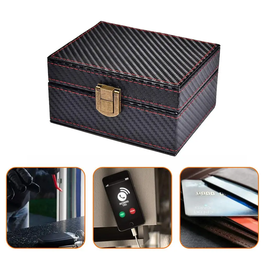 

New Faraday Key Fob Protector Keys Box Signal Blocker Faradays Radiation-proof Mobile Phone Box Bank Card Hide Key Faraday Cage