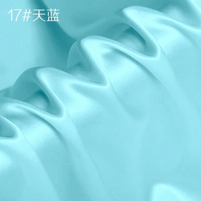 17 Шелк тутового шелкопряда креп атласная ткань для платья Cheongsam ширина 114 см одежда ткань для DIY шитья 90 чистый цвет горячая распродажа - Цвет: 17
