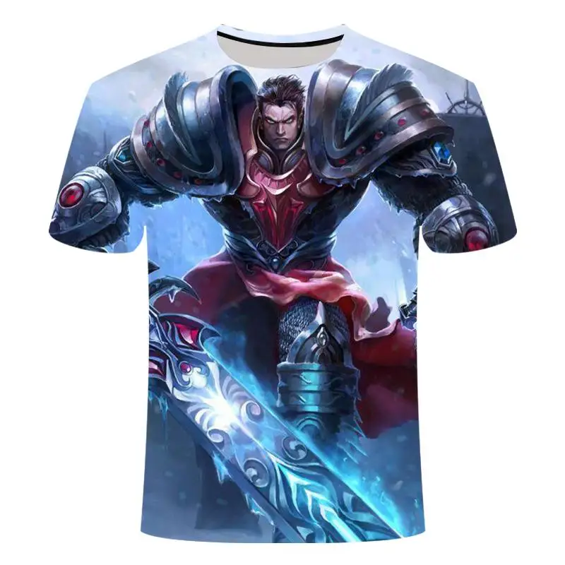 Футболка с 3D принтом League of Legends games мужская женская футболка с коротким рукавом Yasuo Leesin Darius Garen Thresh большой размер 6XL
