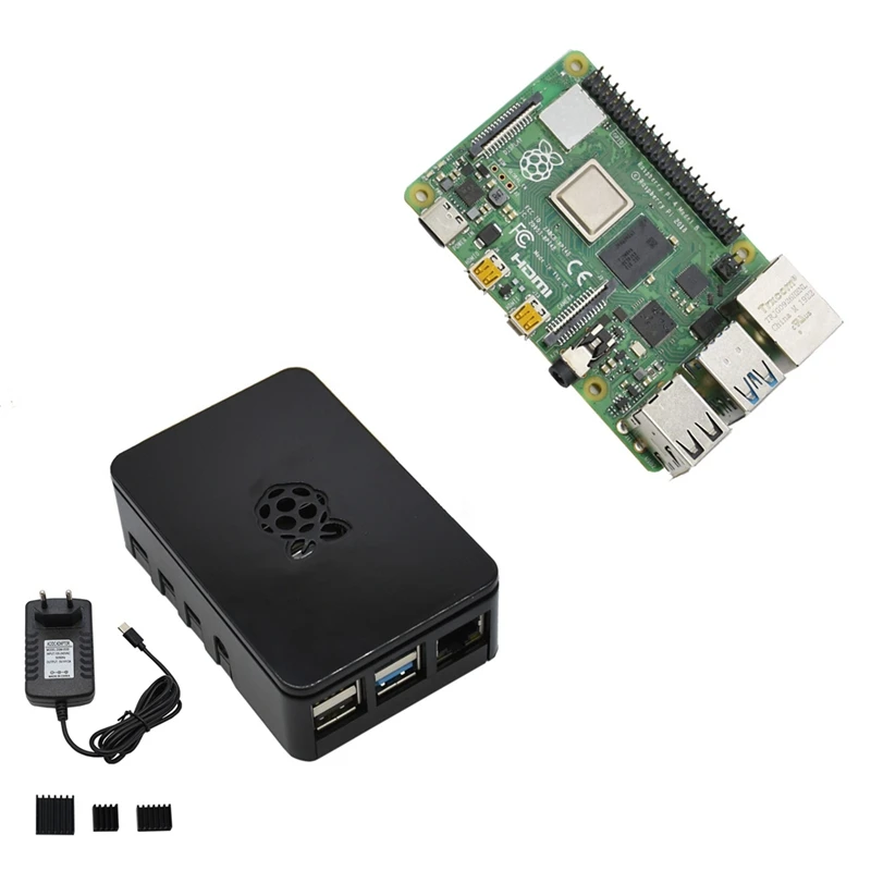 Для Raspberry Pi 4 Модель B ABS чехол 4G Оперативная память DIY Kit с радиатором 5V 3A Мощность адаптер для Raspberry PI 4B