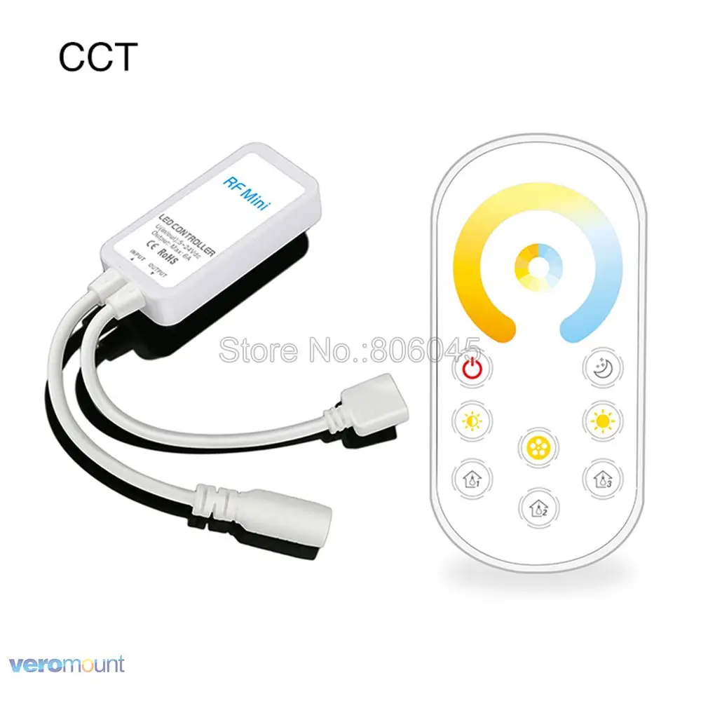 CCT DC5-24V тонкий светодиодный мини контроллер беспроводной RF сенсорный пульт дистанционного управления для одного цвета/двойной белый/RGB/RGBW/RGB+ CCT светодиодный контрольная полоса - Цвет: CCT