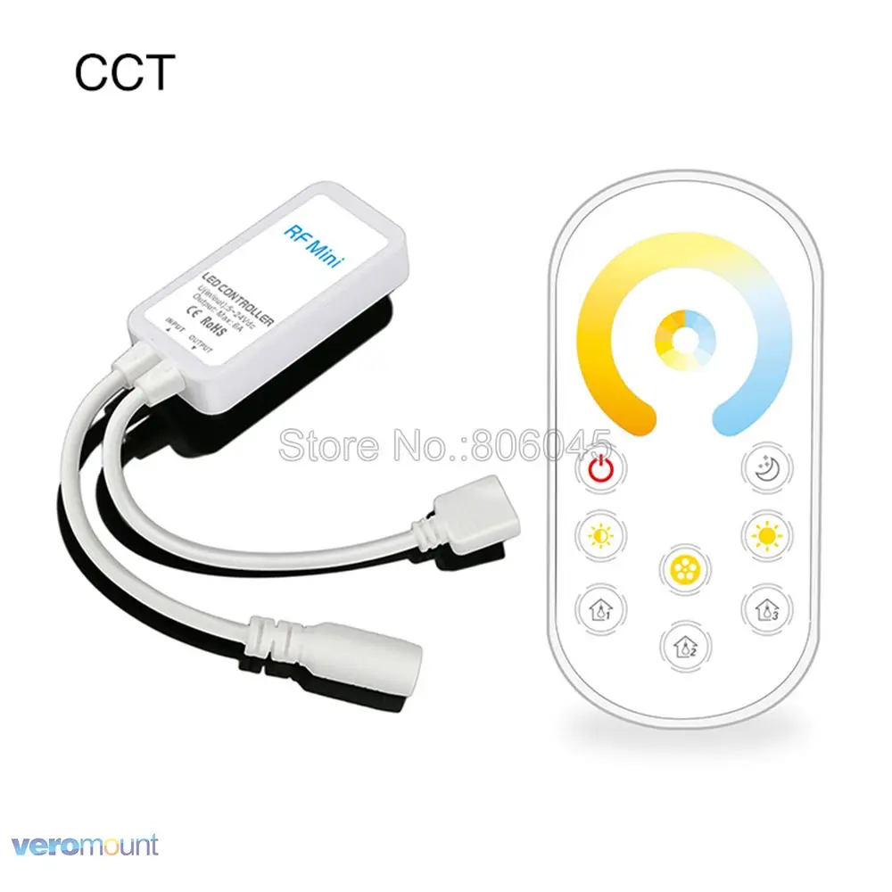 DC5-24V тонкий светодиодный мини контроллер беспроводной RF сенсорный пульт дистанционного управления для одного цвета/двойной белый/RGB/RGBW/RGB+ CCT светодиодный контрольная полоса - Цвет: CCT