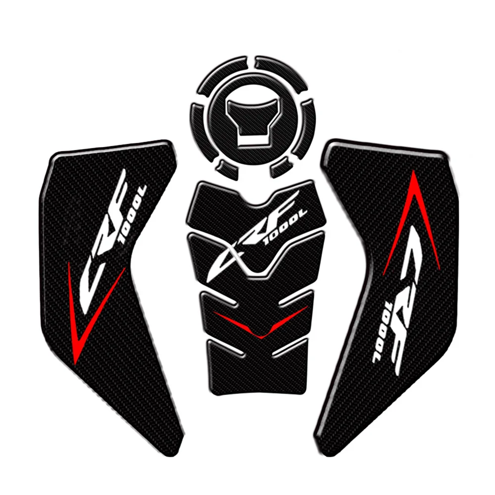 

For Honda CRF1000L 2017-2019 Motorcycle Tank Pad Protector Carbon Fiber Gas Oil Tank Pad Protector Fish Bone Sticker Side Pads