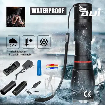 

DUI New T6+COB 18650 usb battery working outdoor lamp torch flash light Maintenance magnet waterproof powerful led flashlight