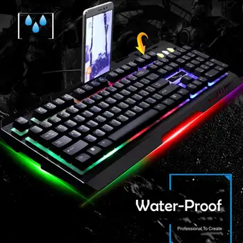 

Mechanical G700 104keys Keyboard Gaming PC Computer Keyboard LED Backlight USB Wired For LOL CF