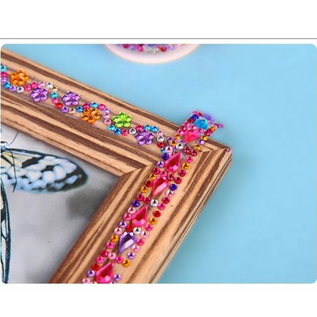 2Roll Bling Rhinestone Crystal Sticker Tape Decal Sheet Car Tablet Phone Decors