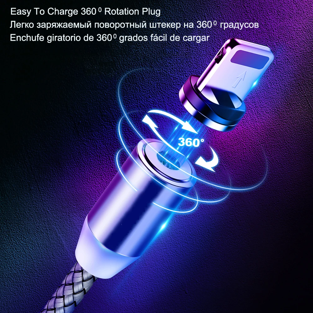 BaySerry светодиодный магнитный зарядный кабель Micro usb type C кабель провод для быстрого заряда для samsung S9 Xiaomi для iPhone 11 XR USB C