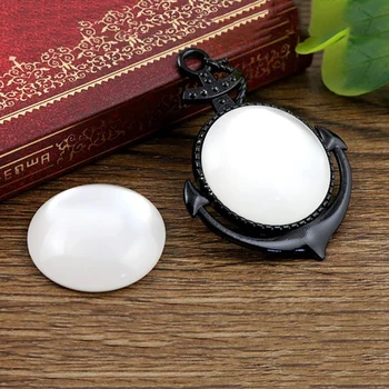 

New Fashion 10pcs 25mm White Color Flat Back Resin Cabochons Cameo G3-28