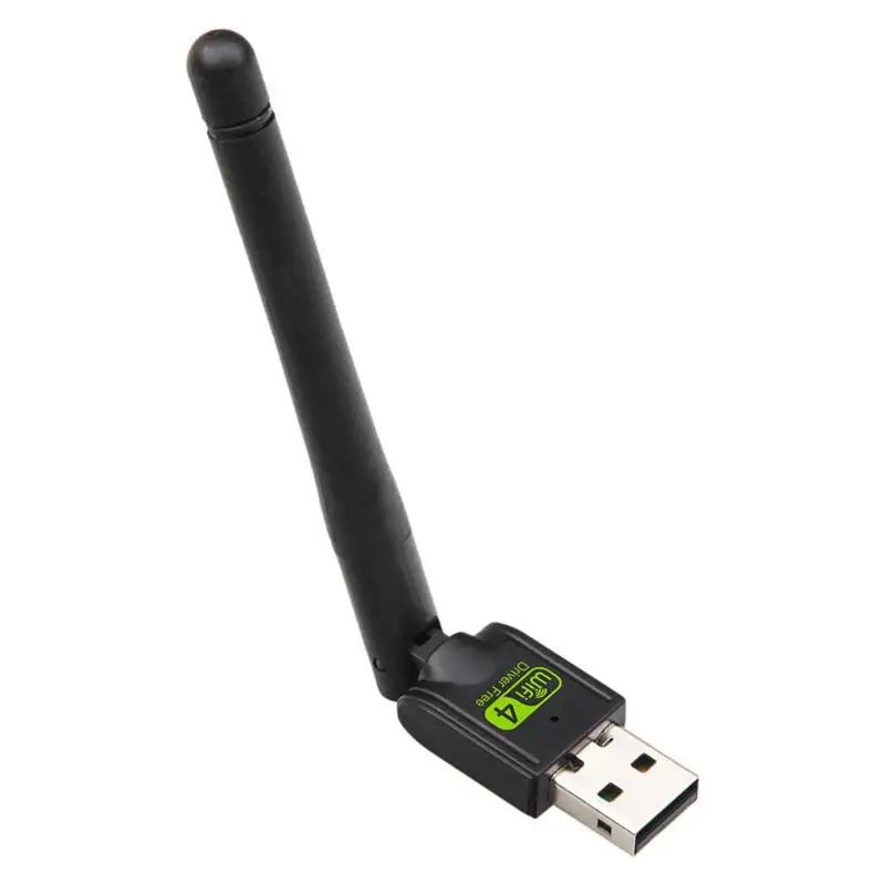 2,4 г сетевая карта ЛВС USB WiFi адаптер 150 Мбит/с 5dBi WiFi ключ Ethernet приемник с антенной Бесплатный драйвер подходит для настольного ПК