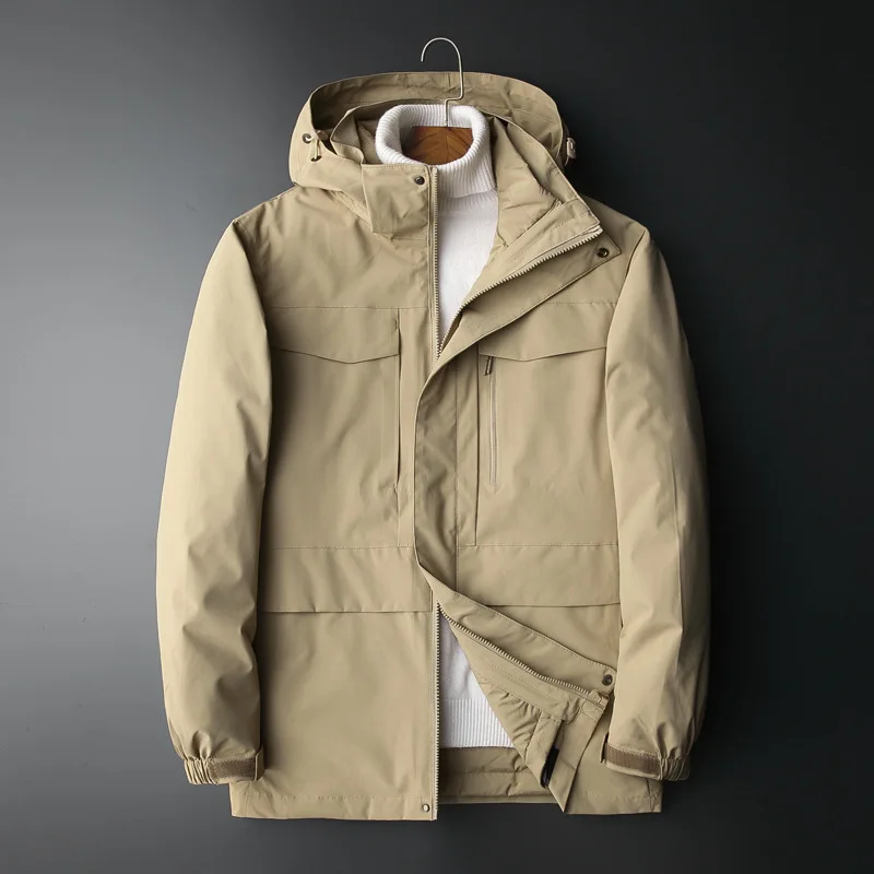 

2020 Winter Sports Down Jacket Men Two-piece Set Fat Man Plus Fat plus Size Loose Coat Cold Protection Clothing