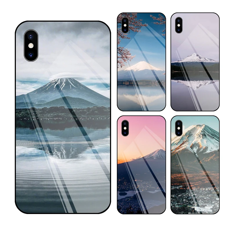 Glass Case on the For iPhone 11 Pro X XR XS Max Tempered Glass Phone Cases iPhone 8 7 6 6S Plus 5 5S SE Back Cover Case Fundas