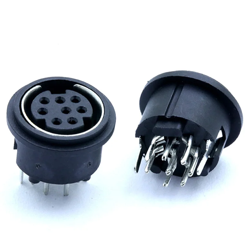 10pcs/lot 8 Pin Mini DIN Female Socket Connector 8Pin DIN Mini Jack PS2