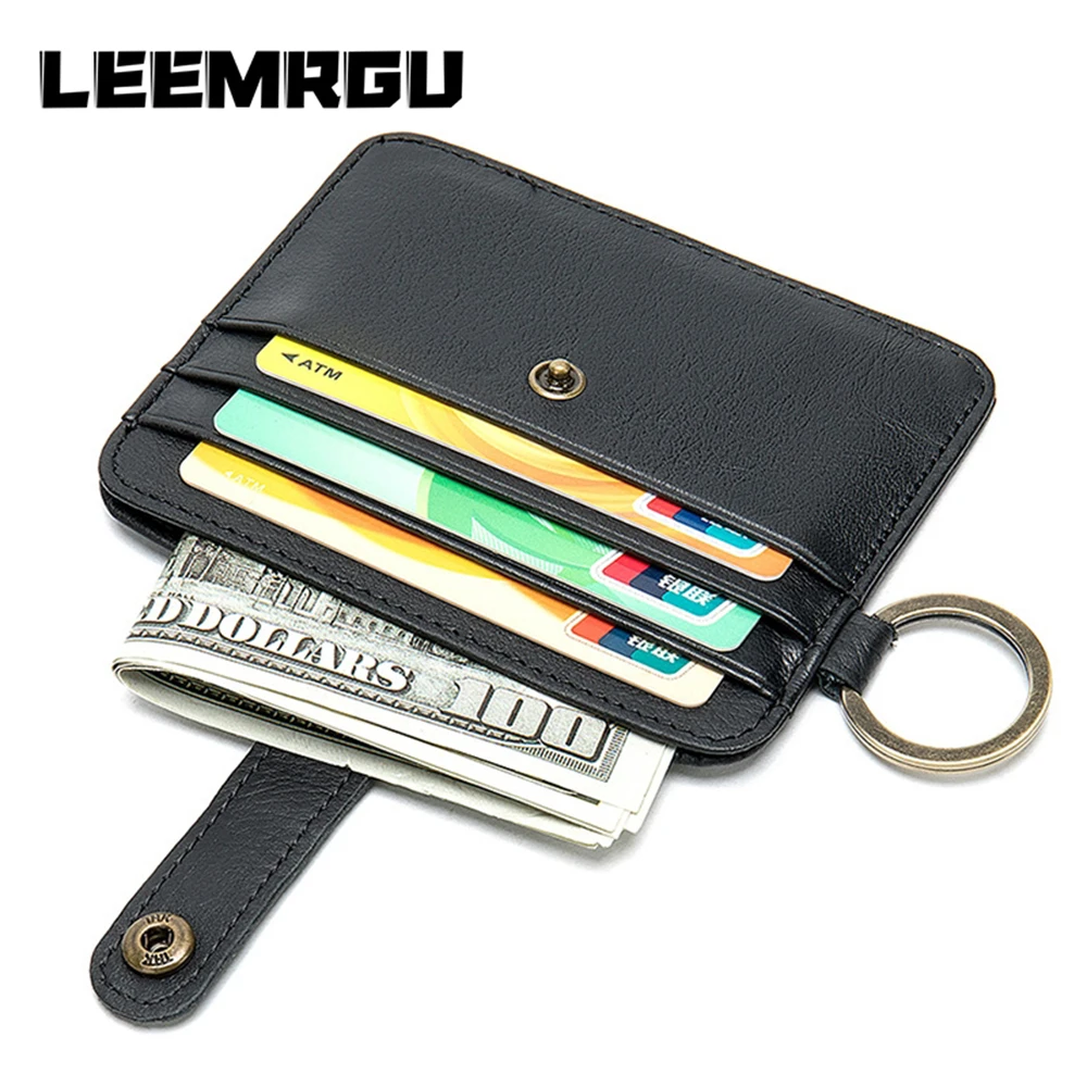 

Brand Fashion Leather Card Case Simple Leisure First layer cowhide Card holder Credit card Card package Bus Small card holder