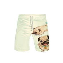 Cute-Pug-Dog Mens Beach Nice Sweatpant Gym Shorts for Summer 