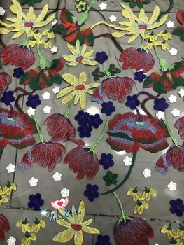 

High quality multi-color thread lace lace African lace French net Nigerian lace fabric suitable for dress evening dress ladies clothing fabric