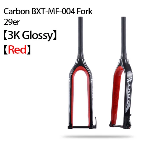 29er 3K red MTB Карбоновая вилка 29er Горные DH коническая через ось 15 мм Bicicletas жесткая передняя вилка для горного велосипеда Fibre BXT Велосипедная вилка - Цвет: 29er 3K red