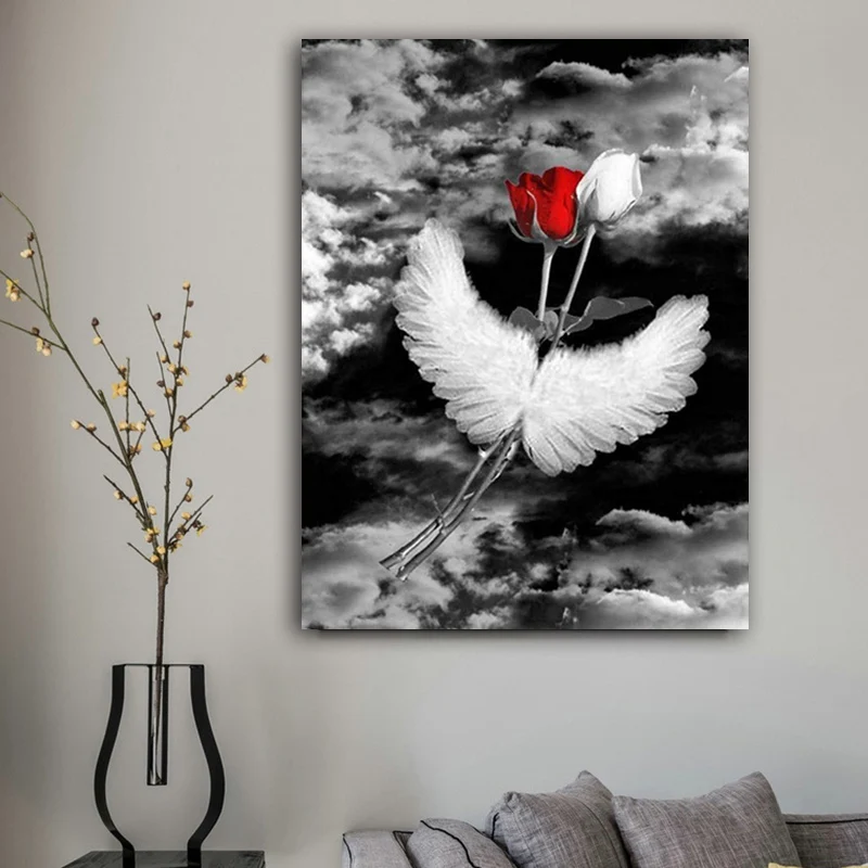 DIY картинки для раскраски по номерам с изображение роз рисунок Рельеф Живопись в