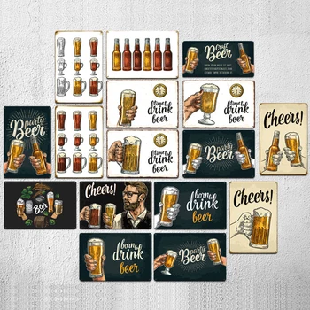 

Beer Metal Tin signs Plaque Metal Vintage Wall Bar Home Wall Decoration Tin Signs Metal Painting 30X20CM
