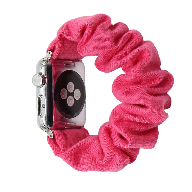 Cotton Elastic Scrunchies Smart Apple Watch Band 5 4 42mm 38mm For Girls Women Cotton Bands 40mm Series 5 4 3 2 1 44mm 40mm SWB 41