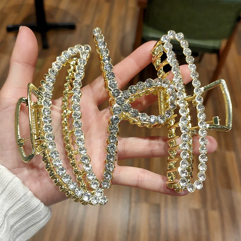 Pearl Hairpin Rhinestone European And American Grab Clip Simple Fashion Hair Accessories