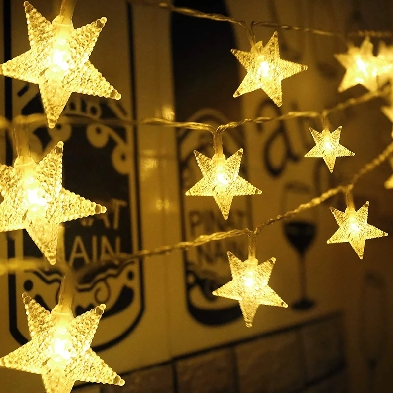 

3M LED Garland Stars Light String 2019 Merry Christmas Decorations for Home Tree Ornaments Happy New Year 2020 Xmas Decor