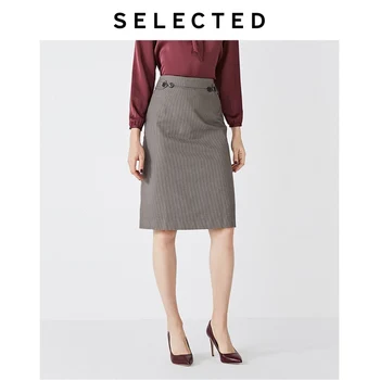 

SELECTED Women 100% Cotton Retro Houndstooth A-line Commuter Skirt S|41934C512