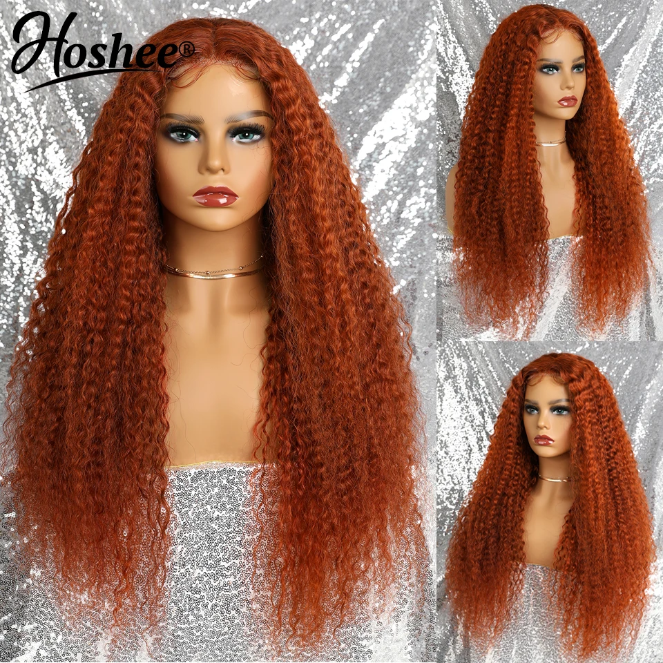 Curly Human Hair Wig Ginger Orange Lace Front Human Hair Wigs For Women
