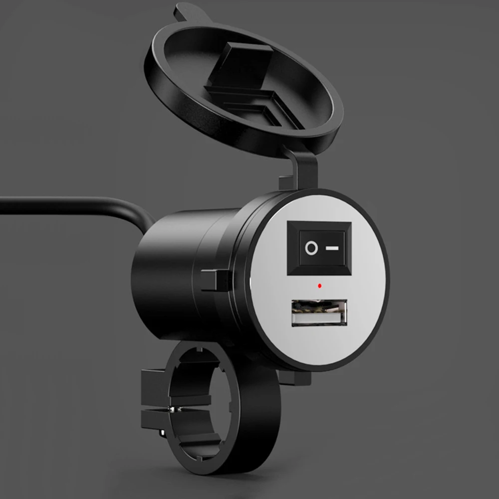 Автомобильное зарядное устройство DIY USB для мотоцикла DC 12V с переключателем