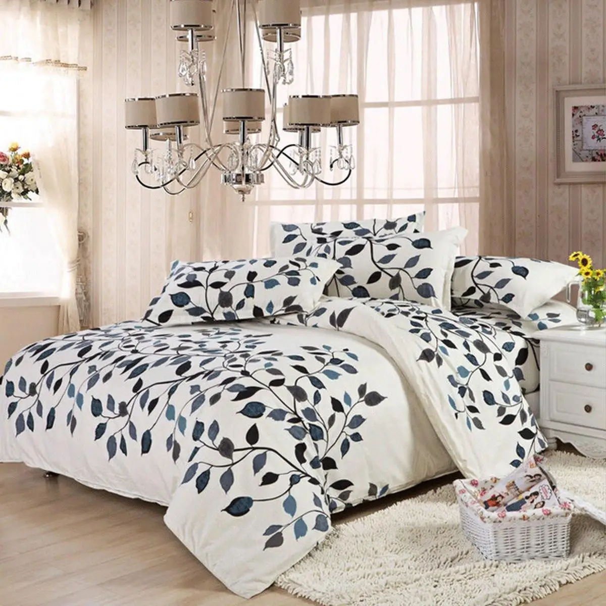 

Bedding Sets Geometric Pattern Bed Sheet Couple Children Bed Linings Cartoon With Pillowcases Set Queen Bedclothes